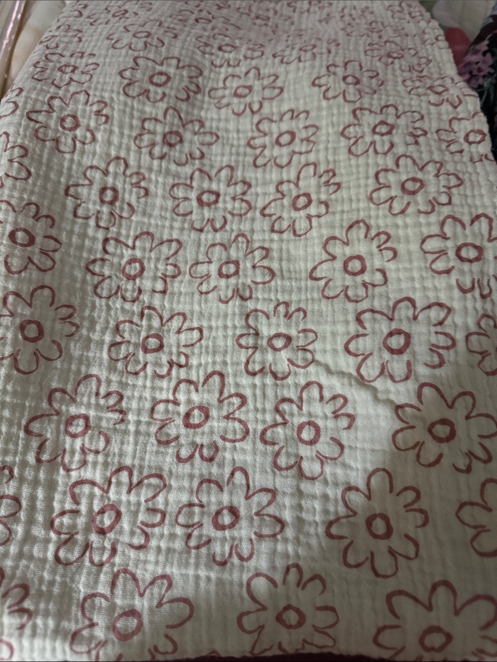 Floral Pink Daisy Cotton swaddle blanket 0027